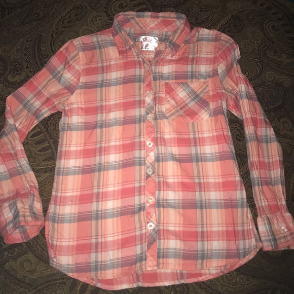NWT Justice Kids Girls Size 6 7 8 10 12 14 16 Purple Plaid Button Down Shirt